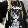 Готический принт Женская футболка Harajuku Летняя хлопковая футболка Гранж Футболка Топ Панк Пастельная одежда Аниме Одежда Винтажный панк