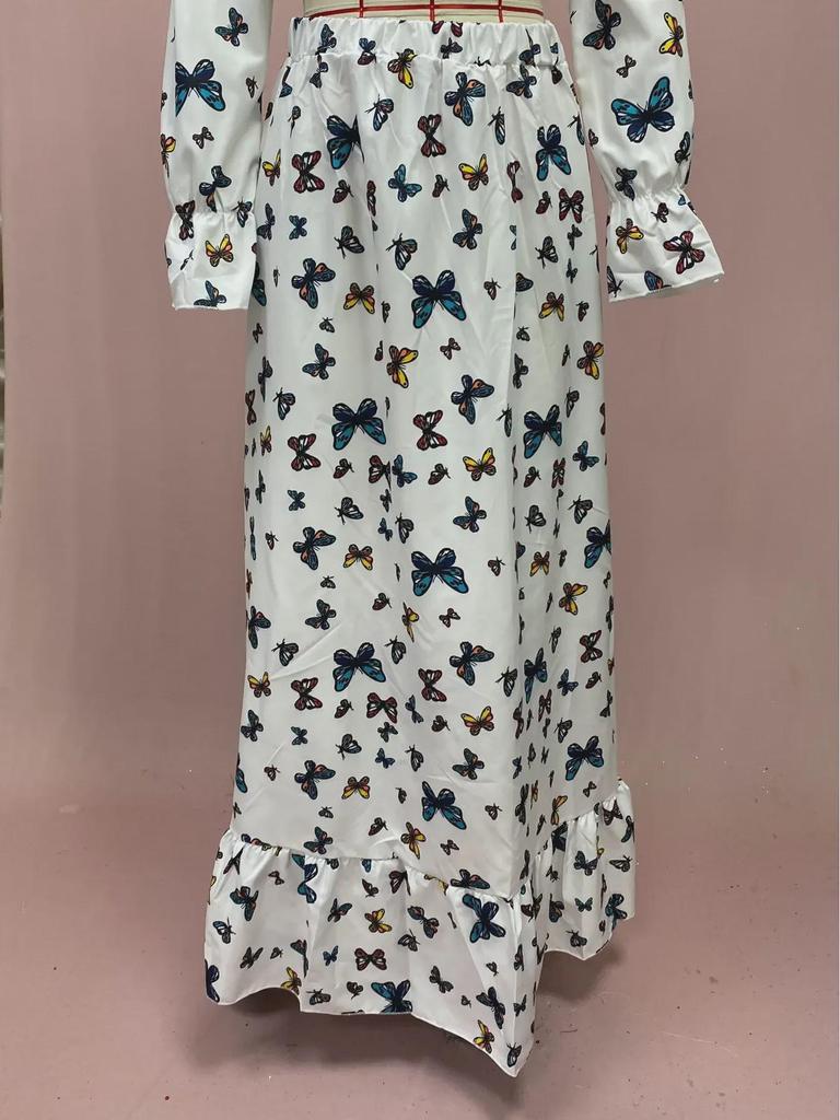 European & American Bohemian Butterfly Print Two-Piece Beach Dress (2025)