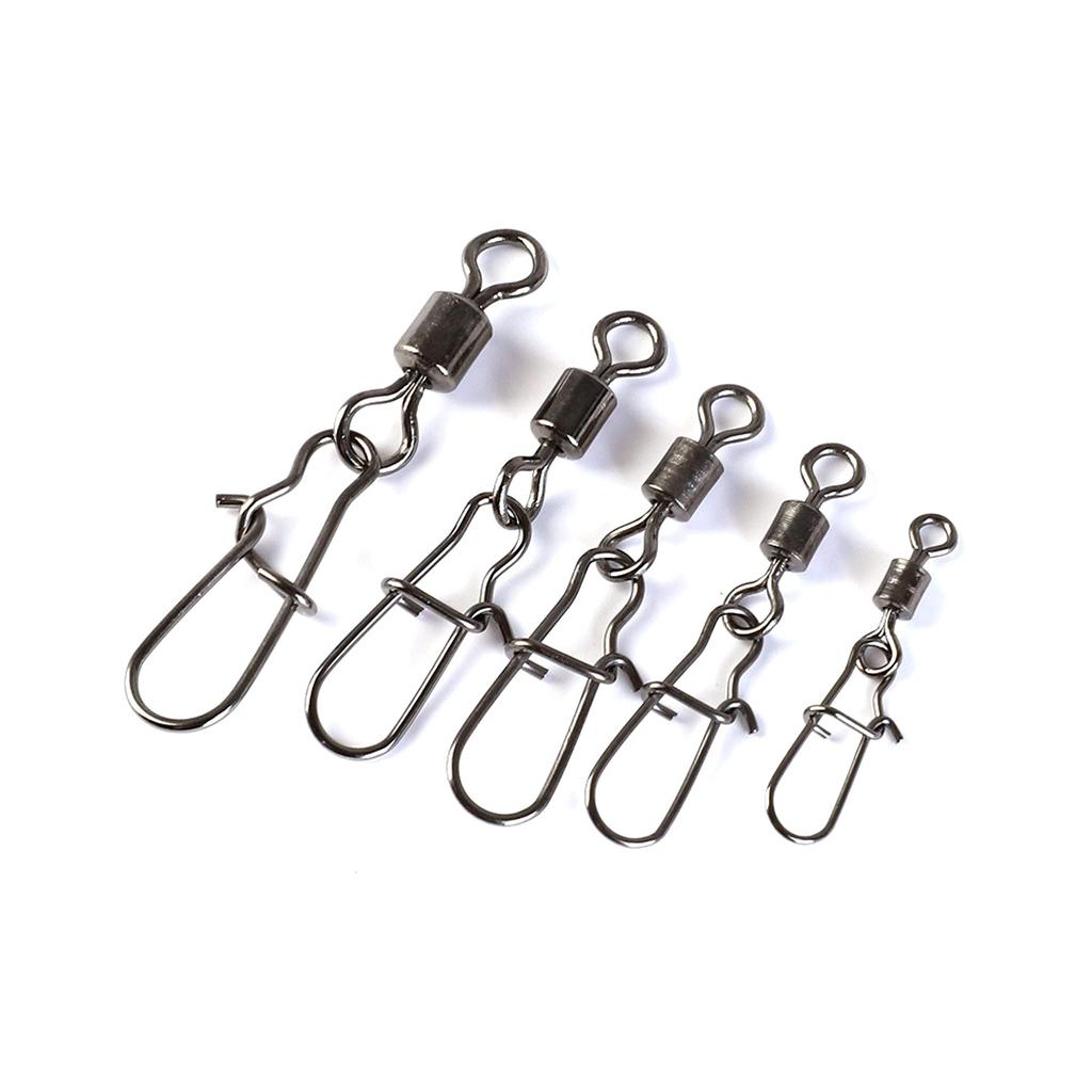CRAZY SHARK 50pcs Fishing Swivel Snap Swivel Corrosion Resistant Sea