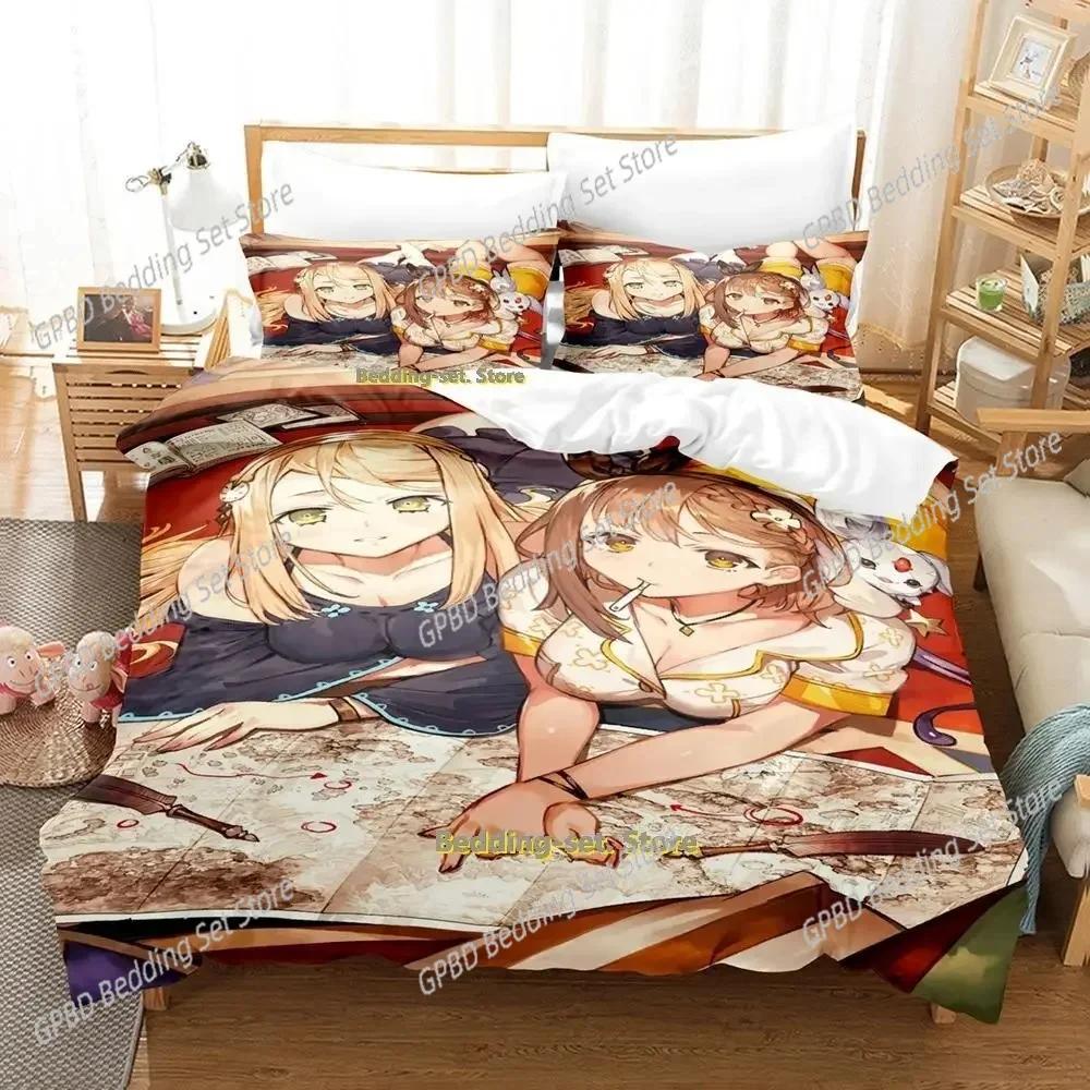Atelier Ryza 2 Затерянные Легенды и Тайная Фея 3D НОВЫЙ Пододеяльник Наволочка Комплект Постельного Белья Взрослый Девочка Спальня Односпальный Двуспальный Большой