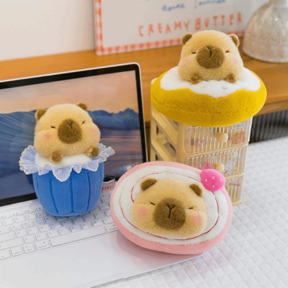 Fluffy Dessert Capybara Plush Toy Soft Dessert Capybara Doll Kawaii Plush Capybara Plush Toy  Kids