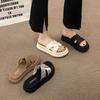 Summer New Thick-soled Fashion One-word Slippers Outside Women's Seaside Beach with Skirts Versatile Slippers