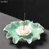 Handmade Ceramic Lotus Incense Burner Incense Stick Holder Aroma Censer Home Decoration