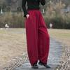 Женские модные однотонные широкие брюки из хлопка и льна с высокой талией, брюки для йоги, свободные шаровары