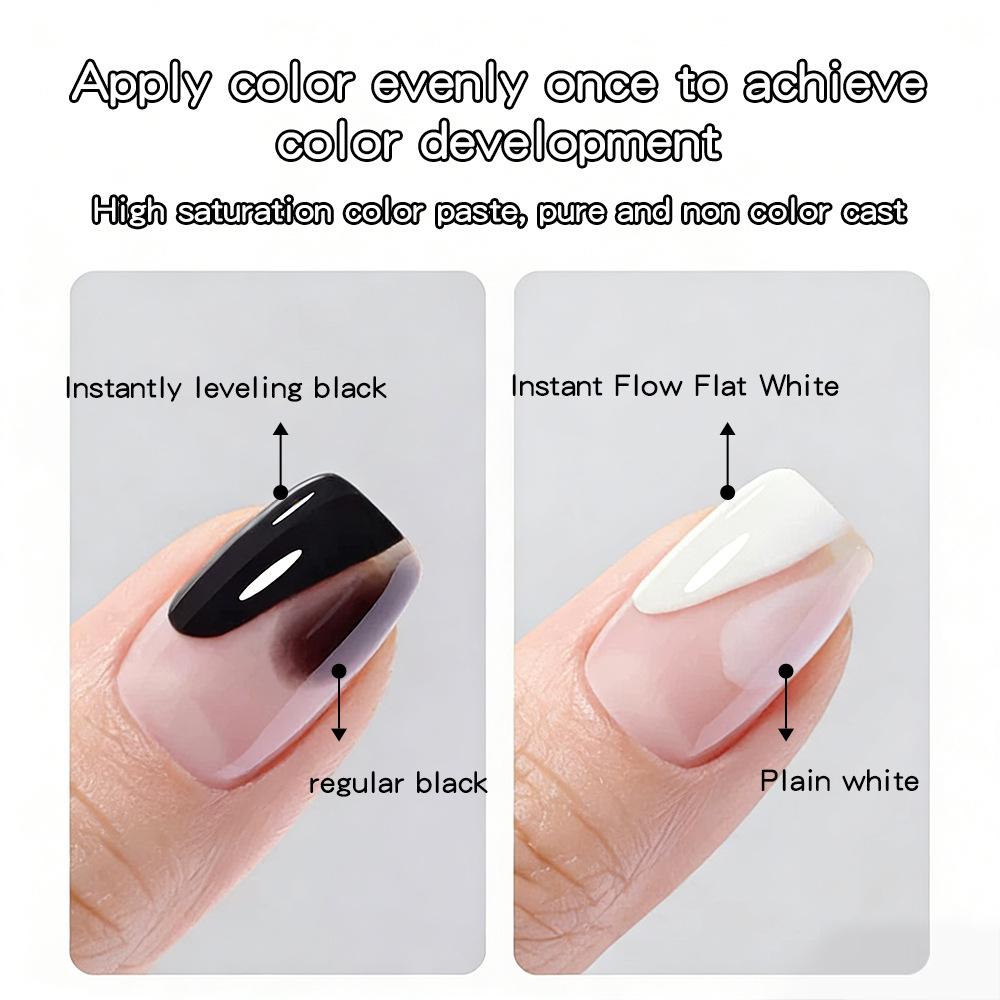 Высокопигментированный УФ-гель-лак для ногтей Белый и Черный - Универсальные Базовые Цвета для Нейл-арта