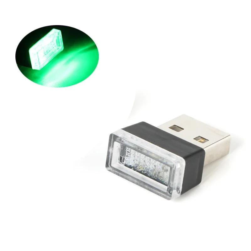 Car Mini USB LED Atmosphere Lights Decorative Lamp Blue and Red Purple White Interior Light PC Portable Plug