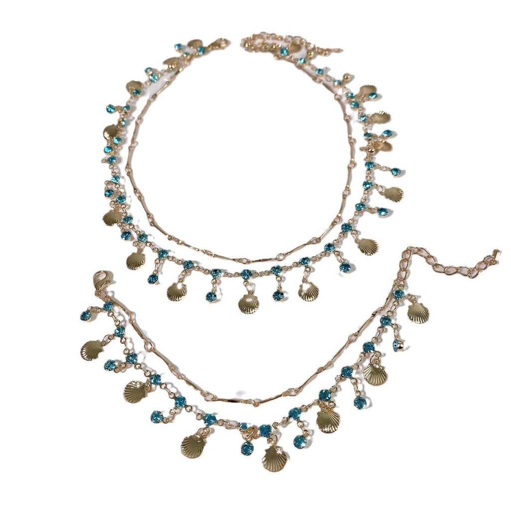 Luxe Doublelayer Shell And Zircon Necklace Sophisticated Design For Fashion Lovers