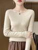 Retro Four-Thread Knit Sweater - Women's Round Neck Top for Autumn/Winter