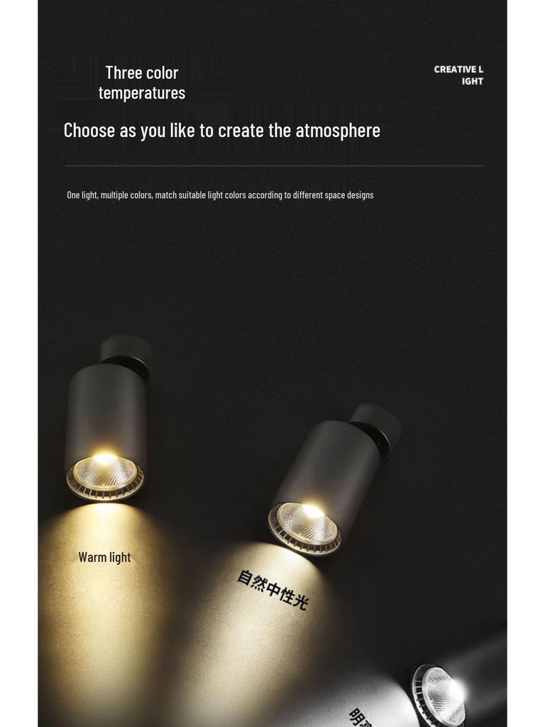 Adjustable Angle Surface Mounted Spotlight - Compact Ceiling Downlight