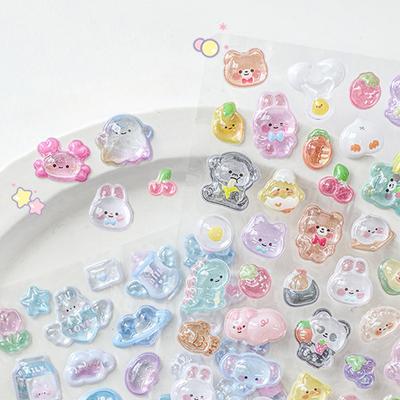 Kawaii мультяшная стерео наклейка для журнала, скрапбука, милые животные, телефон, гитарная наклейка, DIY Декор, наклейки для ногтей, студенческие принадлежности