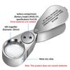 Jeweller Loupe Folding Magnifying Jewelry Eye Magnifier With LED Light Illuminated LED Currency Detecting/Jewlers 40X