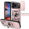 Чехол-бампер с защитой от падения и выдвижной камерой для iPhone 17 Pro Max 13 12 Mini 11 16 Pro 14 15 Plus 16E с магнитным кольцом-держателем