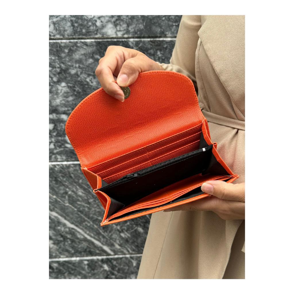 Orange Wallet Multi Compartment Wallet
