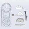 1Pcs Multi Functional 360 ° Movable Geometric Drawing Ruler For Primary School Mathematics Students Portable Transparent 3D Flat