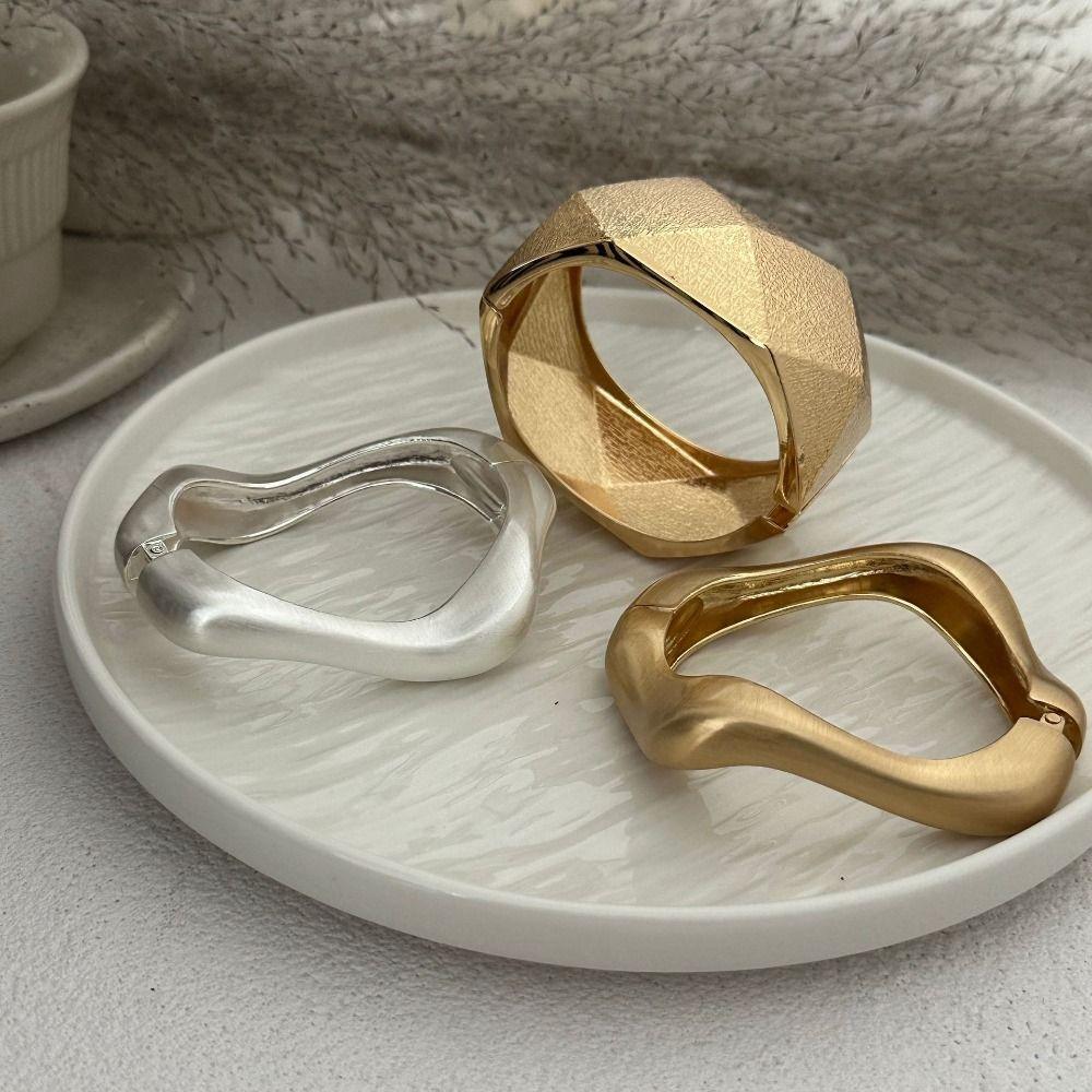 Irregular Simple Geometry Bracelet Smooth Women Bangle Punk Exaggerated Bracelet Gifts