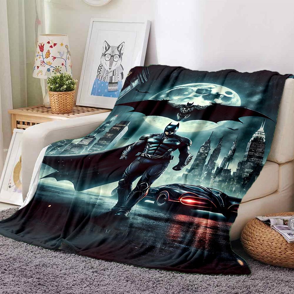 1pc Batman, Batmobile Flannel Blanket Soft Warm Throw for Home, Office, Travel, All-Season Cozy Bedding GiftL1174