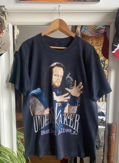 Винтажная черная футболка WWF Undertaker Buried Alive S-5XL