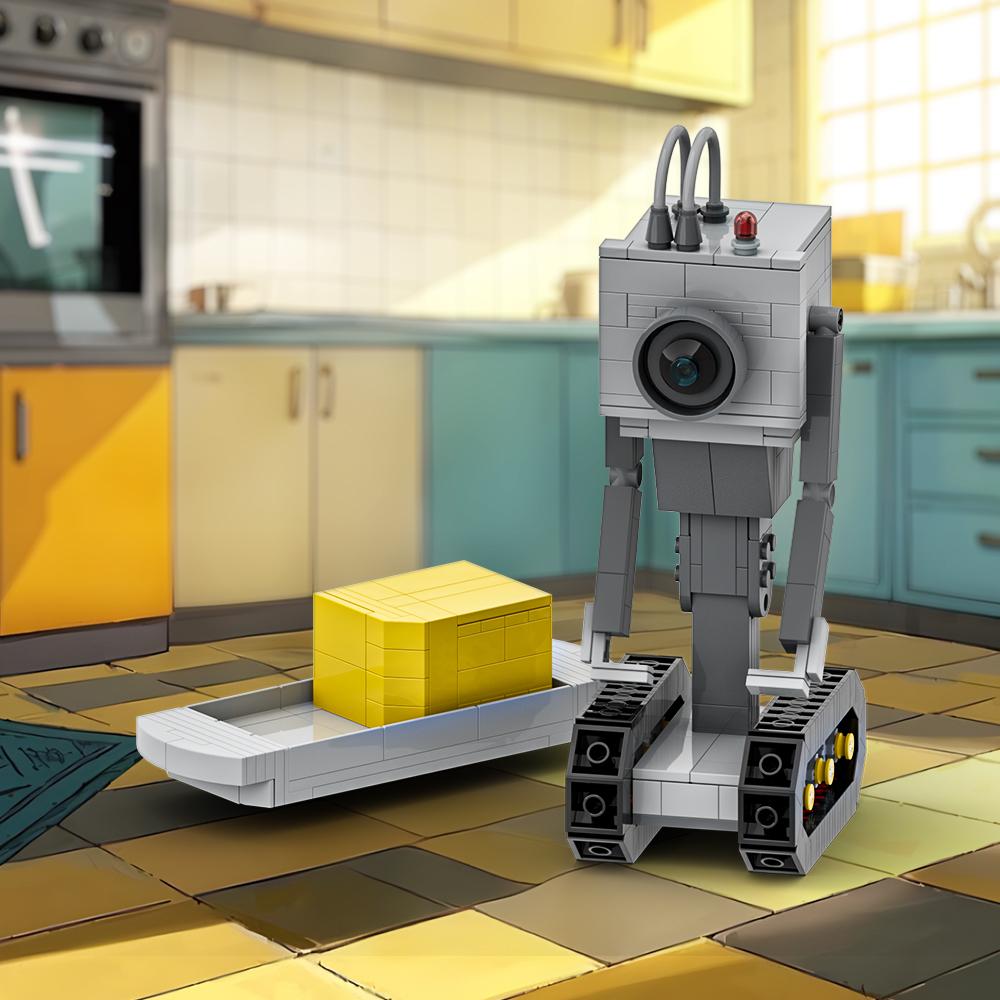 MOC Модель робота-масла Рика Конструктор Анимированная фигурка Кухня Готовка Экшн Робот Кирпичики DIY Дизайн Игрушка Подарок
