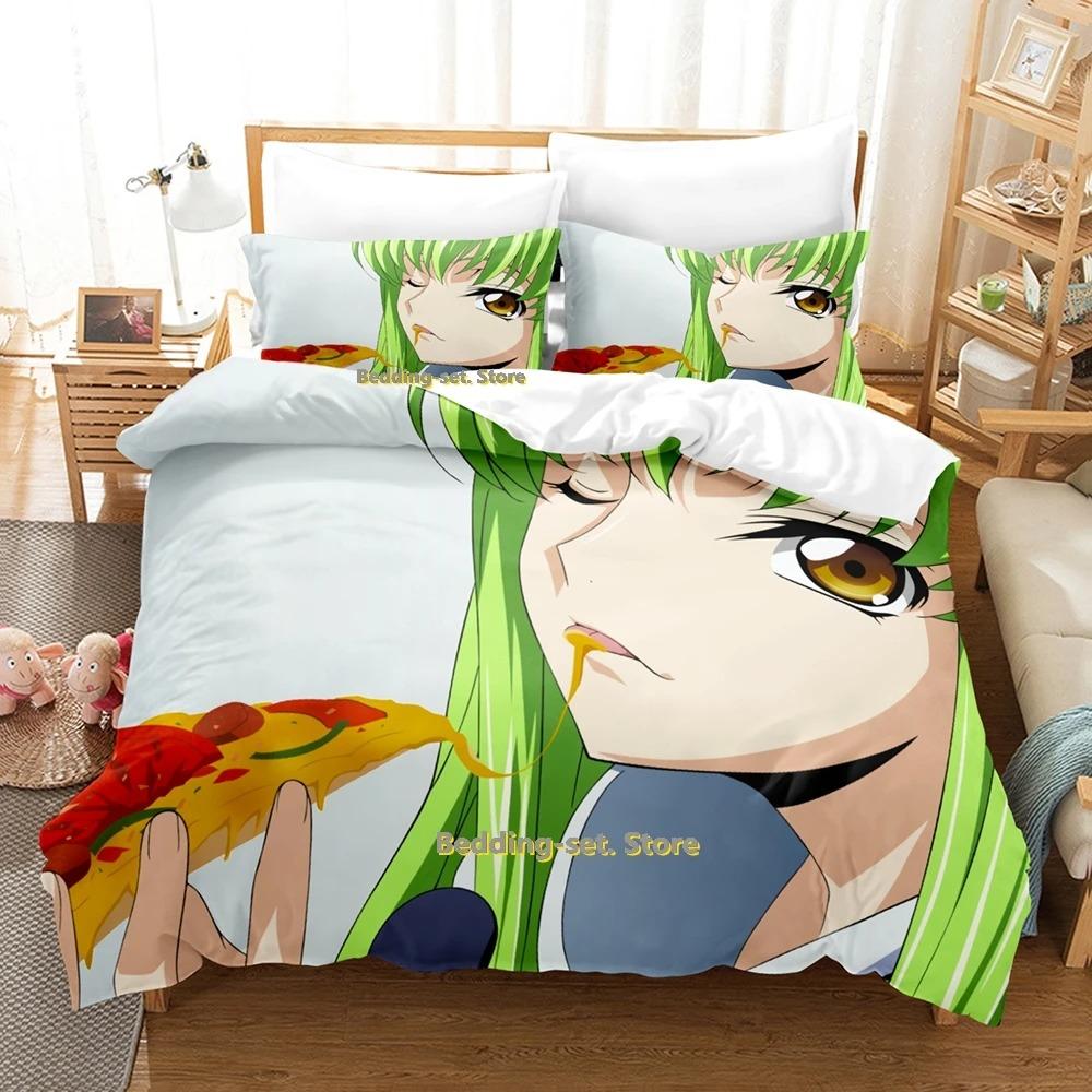 Постельное белье Code Geass Односпальное Полуторное Двуспальное Евро Размер Кинг Сайз Комплект для спальни Взрослый Ребенок Комплекты с пододеяльником Печать Аниме Комплект простыней