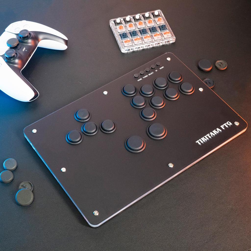 TIKITAKA FTG S Series Split Button Layout Nylon Button Leverless Controller 12mm Ultra Thin SF6 Street Fighter Game Controller For Japanese