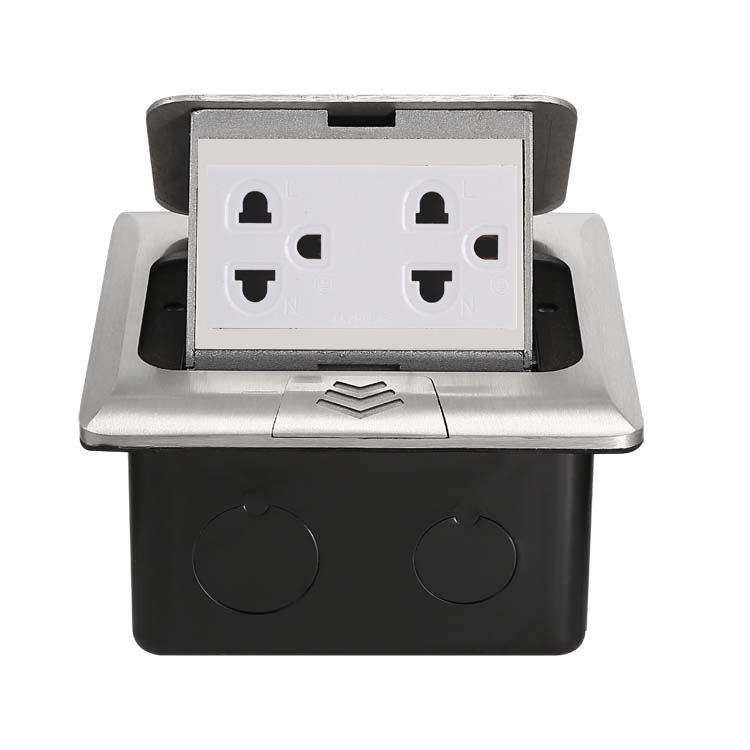 Silver-Black Gold Embedded Pop-up Floor Socket 16A/250V - Thai, American, Philippine Power Standard