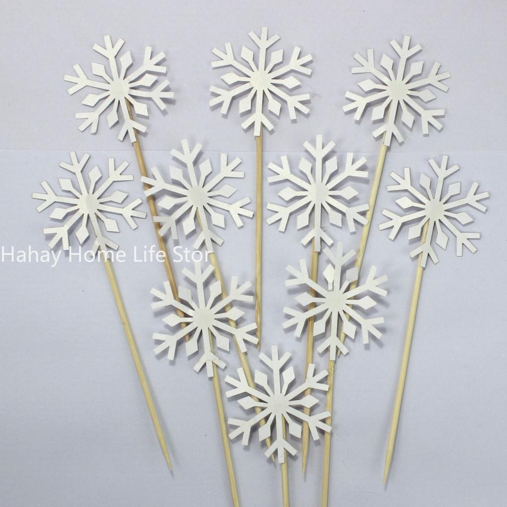 Оптовая продажа 10 шт. снежинки кекс топперы для девочек замороженные украшения для дня рождения дети рождественские принадлежности для торта аксессуары