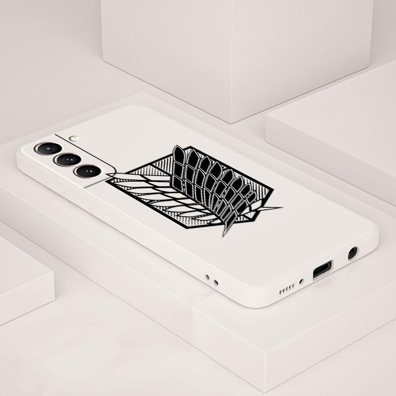 Чехол для телефона Samsung Galaxy S8 S23 Ultra S20 Fe S22 S9 Plus S10e S21 5g S10 Square Liquid Cover Anime Attack On Titan Japan
