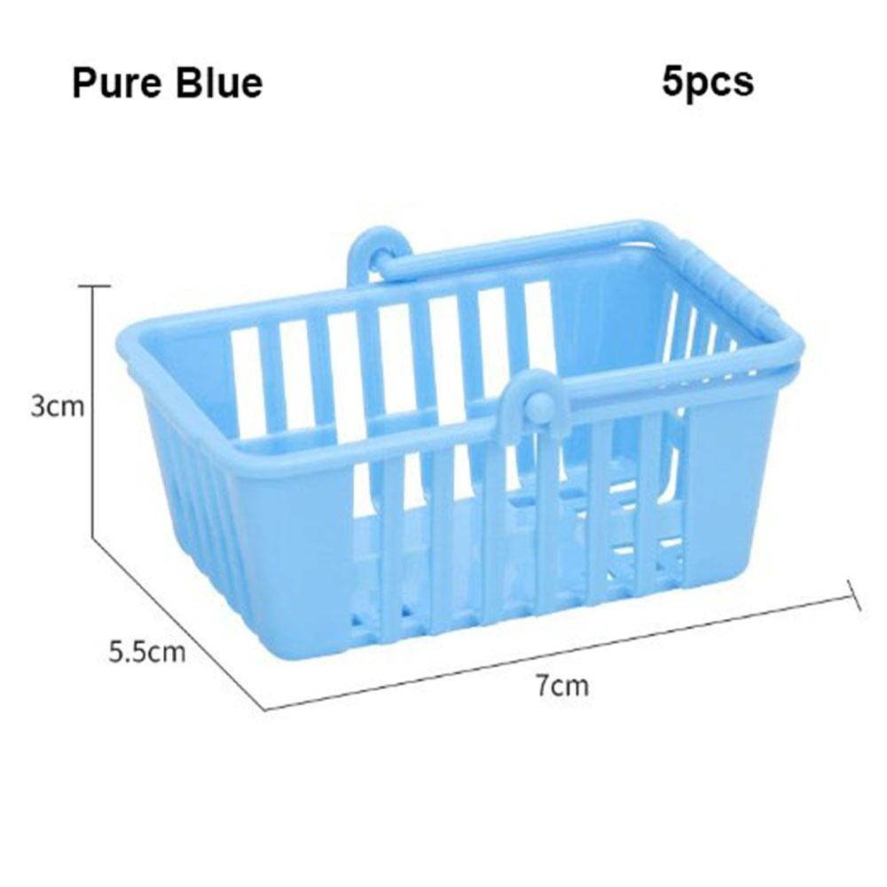 5pcs Multicolors Basket Toys Mini Shopping Hand Basket Model  Doll House