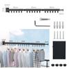 Folding Clothes Hanger Retractable Aluminum Indoor and Outdoor Cloth Drying Rack Wall Mount Space Saving Home Laundry Clothesline
