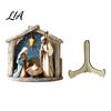 Durable Wood Nativity Set Scene Wooden Tabletop Sign, Christmas Manger Holy Family Figurine Decor, Indoor Fireplace Display Religious Xmas Desktop
