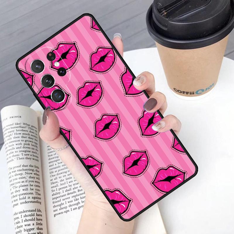 Lipstick Love Fashion phone case Cover For Samsung Galaxy S24 S25 Ultra S21 S22 Ultra S10E Note 10 Plus Note 20 FE S23