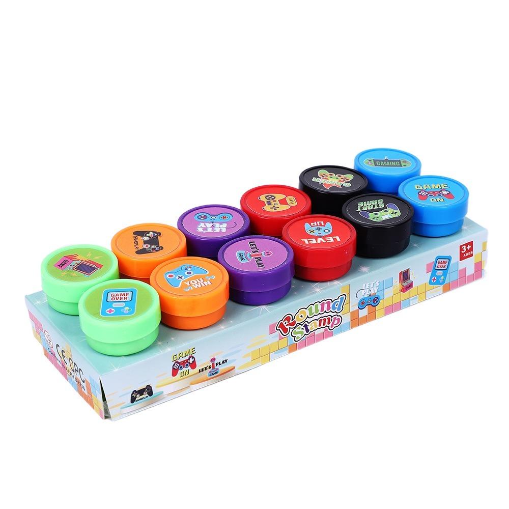 10/12/26Pcs Cartoon Children's Self-stamp Set for Children Treasure Box Prize Birthday Party Gift