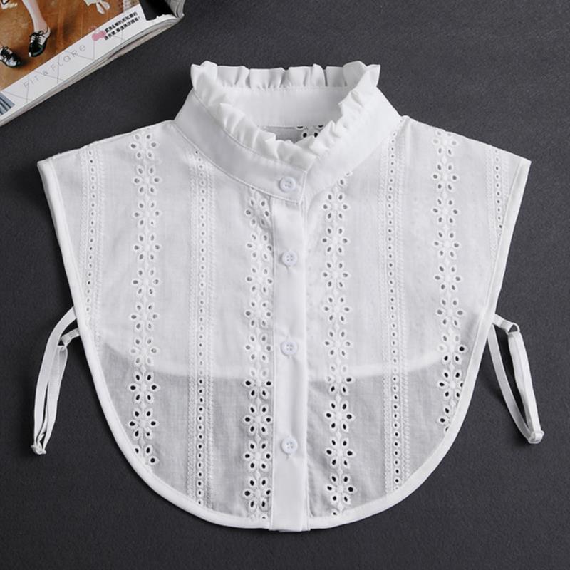 Fashion White Fake Collar Women Detachable Collars Black Woman False Collar Lace Removable Half Shirts Tie Top Collars Decor