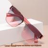 Colorful Retro Rimless Big Frame Sunglasses: Trendy, Slimming, No Makeup Look for Women’s Outfits and Driving