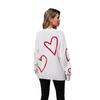 Зимний женский свитер Love Valentine's Day Pullover Large Peach Heart Color Clash Sweater