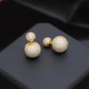 Elegant Zircon Inlaid Front and Back Ball Earrings for Women