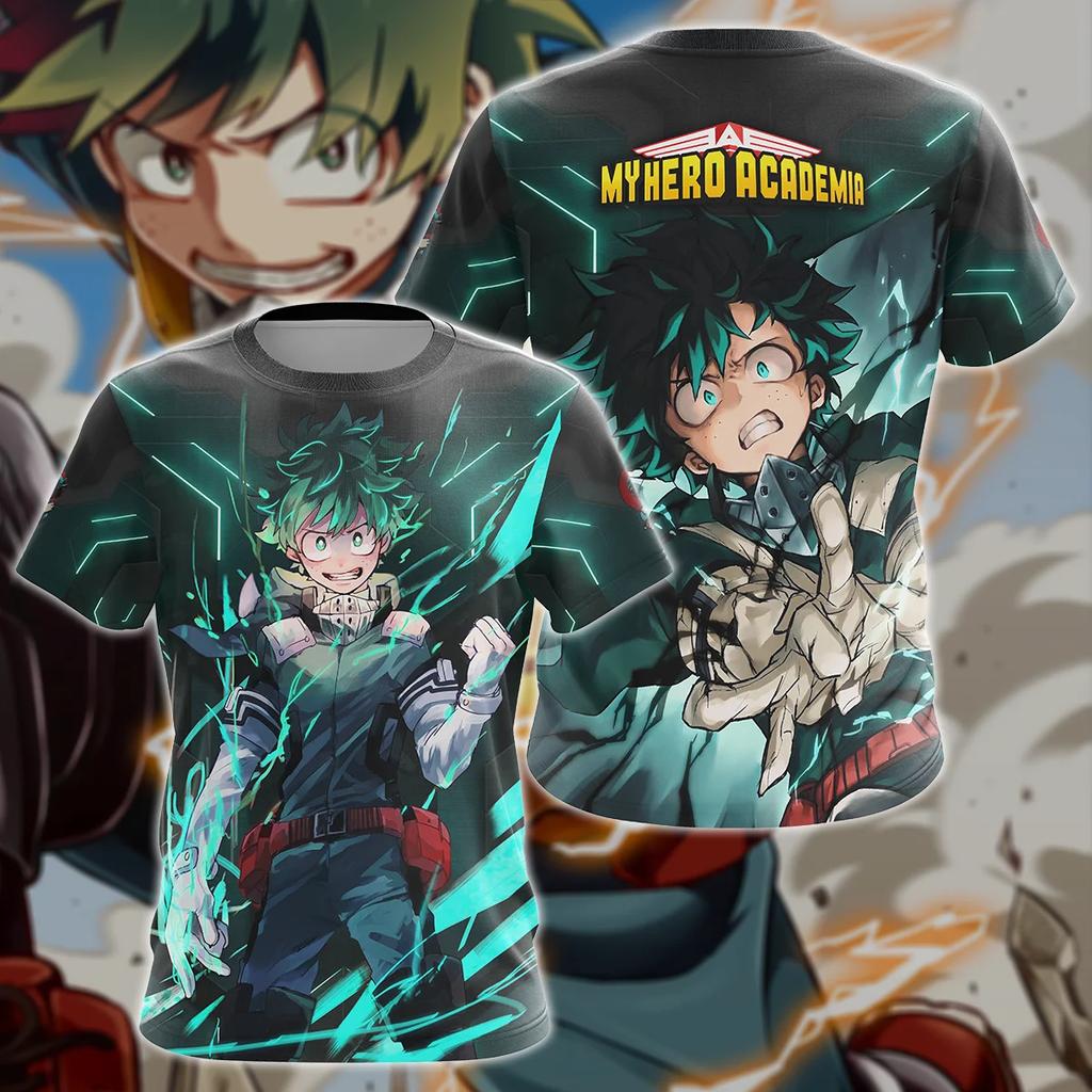Летняя мужская футболка 2024 года All Might My Hero Academia 3D-принт Детская футболка Мультяшное аниме Повседневная Детская Взрослая Одежда Оверсайз
