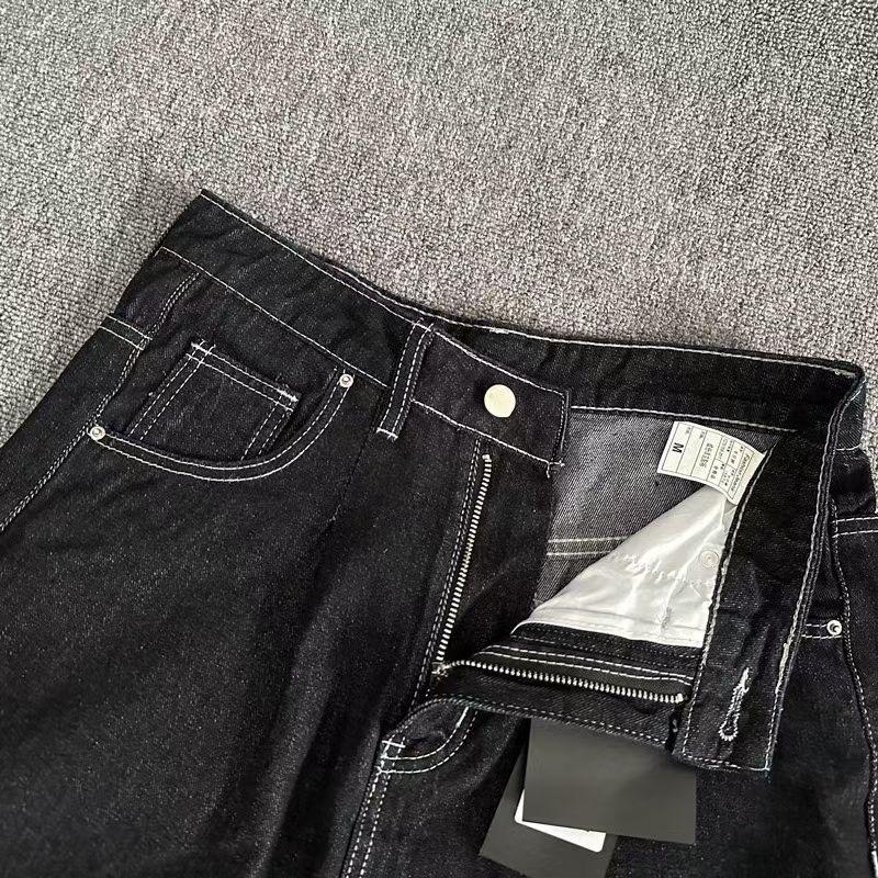 ZYLLO Американский мультяшный принт Широкие джинсовые укороченные брюки Свободные повседневные прямые шорты