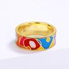 Fashion Irregular Shape Multicolor Epoxy Jewelry Ring Advanced Handmade Enamel Women's for Ring Wedding Jewelry Birthday Gift