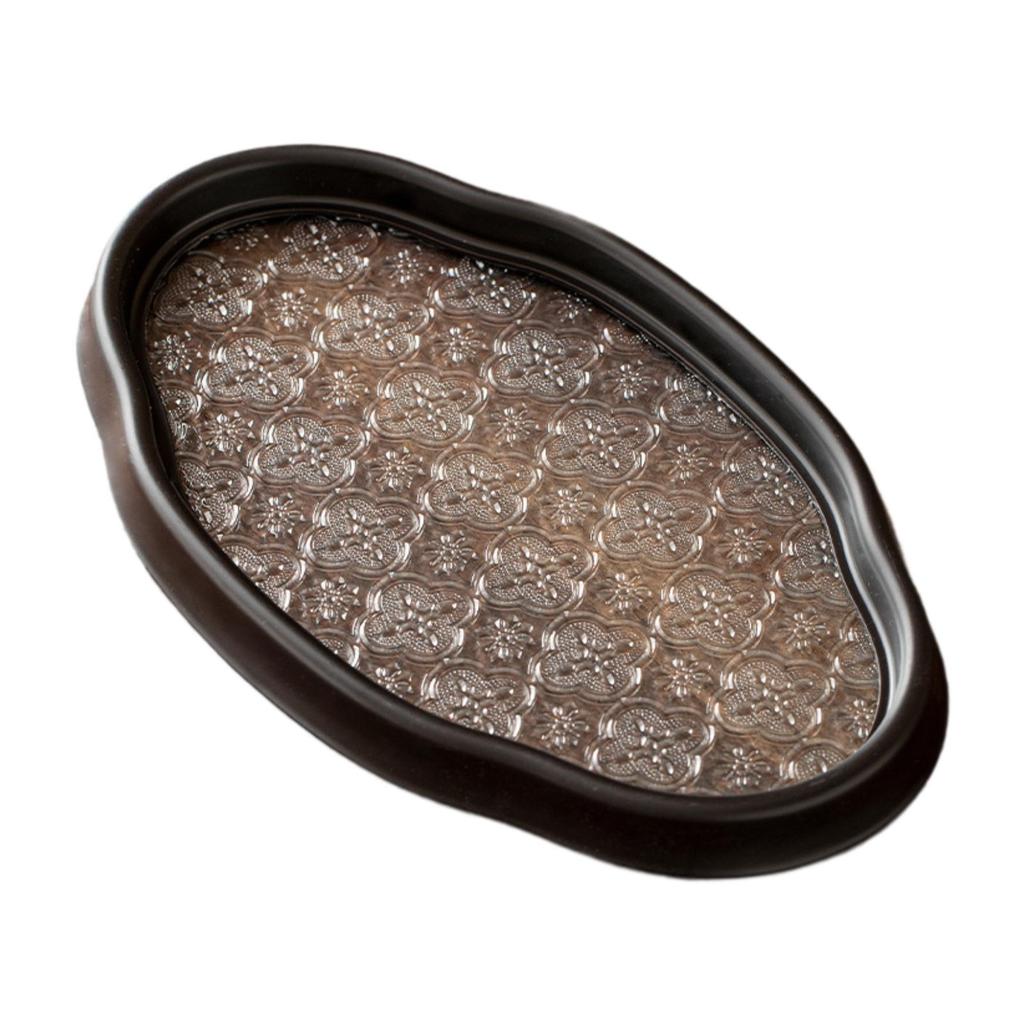 Поднос стеклянный с цветком бегонии, поднос для хранения для кофейного столика, для завтрака, для мероприятий