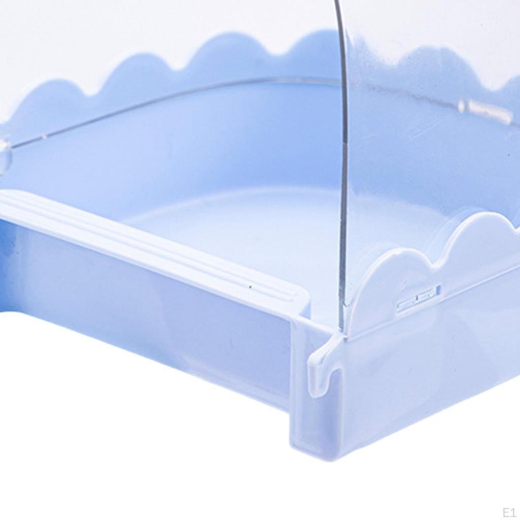 Bird Bath Bathtub Hanging Food Tray Shower Caged Parrot Bathing Tub for Budgerigar Finch