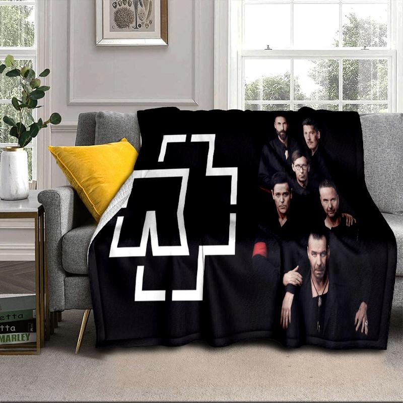 Ramm-stein Skulls And Logo Blanket Flannel Blanket for bed, sofa, Camping, Hiking, Picnic Essentials, gift for family Fan gifts