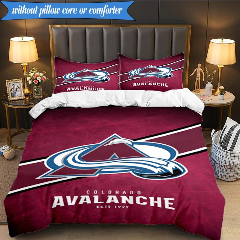 3PCS Avalanche Team Spirit Bedding Set,Including 1pc Duvet Cover And 2pcs Pillowcases Perfect for Bedroom, Dormitory, Fan Christmas gift