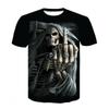 Grim Reaper T Shirt 3d Heavy Metal Skull T Shirts for Men Graphic Print T-shirts Black Short Sleeve Punk Rock Top Men's Clothing