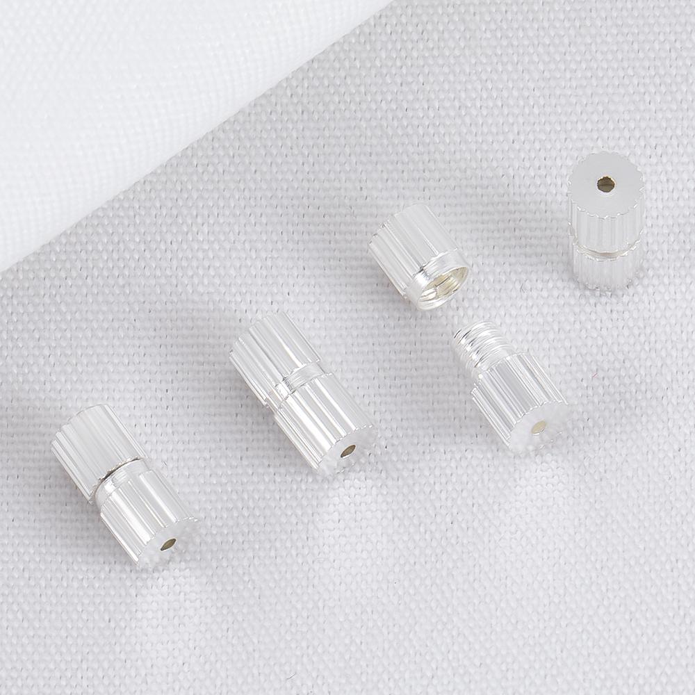 50pcs Brass Screw Clasp Closure Fastener Lock Jewelry End Tip Caps For DIY Bracelet Necklace Making Supply Accessories Material