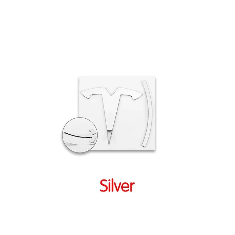 CQPKJ1 For Tesla- Car Front Emblem Rear Trunk Emblem Suitable for Model 3 Mode Y metal logo replacement rear and rear logos blackening