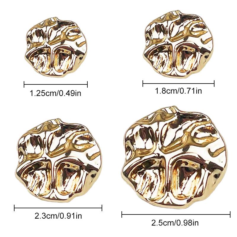 10pcs Irregular Shape Garment Sewing Accessories Zinc Alloy Gold Buttons Wave Surface Buckle Fashion Metal Button Classy Snaps