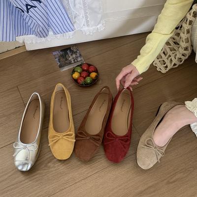Модные SUOJIALUN 2025 Весенние Новые Женские Балетки Балетки Круглый Носок Слипоны Женские Повседневные Лоферы Балетки Плоская Мягкая Подошва Модные Балетки
