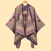 New Women's Retro Totem Thickened Warm Shawl Cape A Versatile Retro Air-conditioned Room Warm Outside