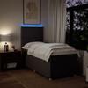 Box Spring Bed with Mattress Dark Brown 90 x 190 cm Fabric